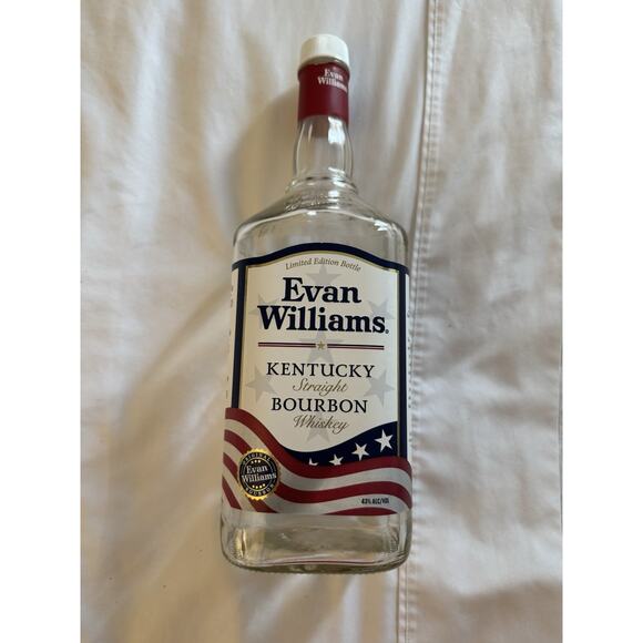 Evan Williams Other - Evan Williams Empty Whiskey Bottle Crafts DIY Bourbon American Flag Patriotic
